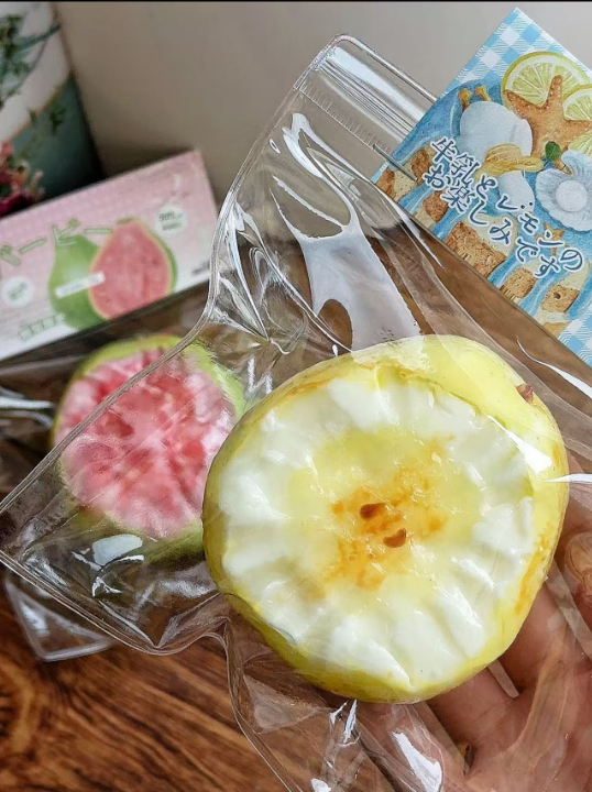 ORANGE Guava & Pear Fruit Squishy β Realistic Fruit Slice Stress Relief Toy