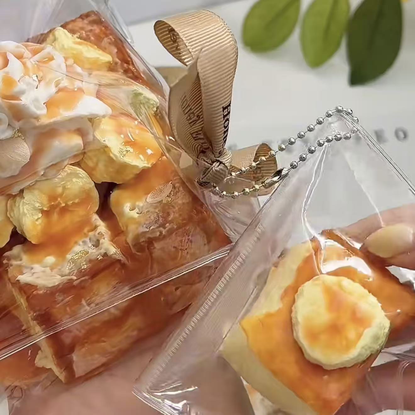 Bread-Ice Cream Giant Toast Squishy – Ultra-Soft Sweet Potato Texture, Handmade Realistic Dessert Sensory Collectible 🍞🍦✨