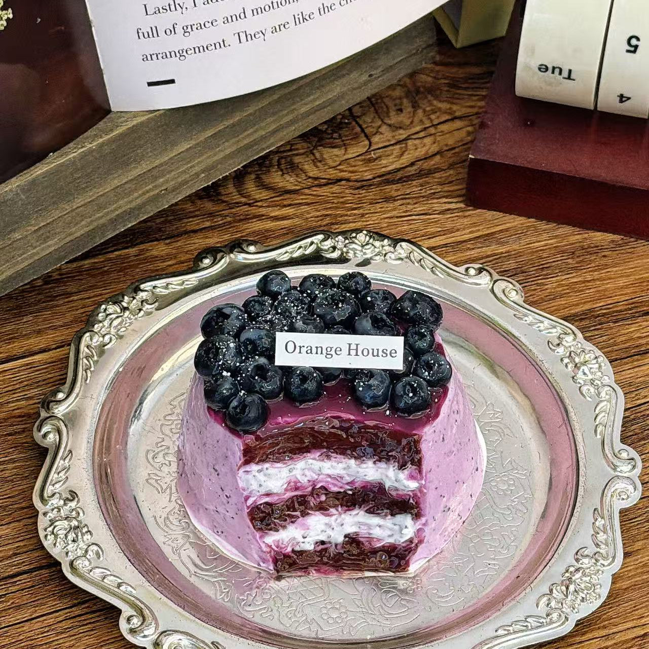Cake-Loaded Blueberry Mousse Cake Squishy