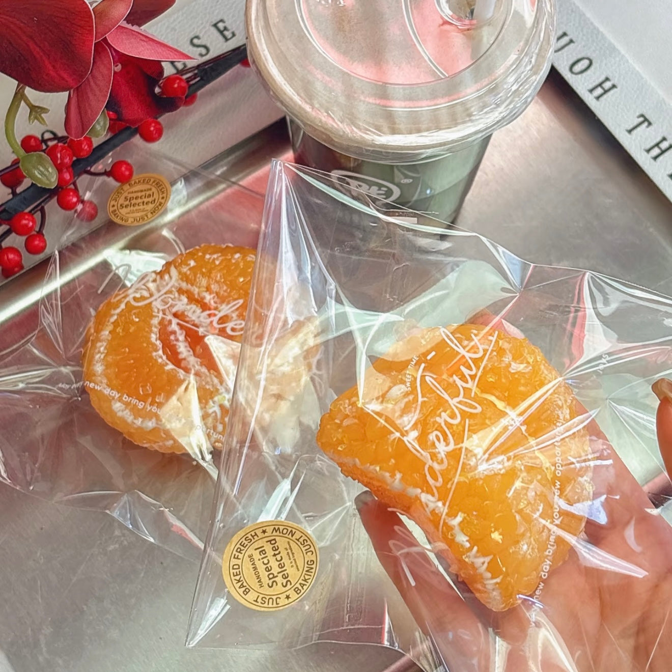 Fruit-Orange segment Squishy (2 sizes)