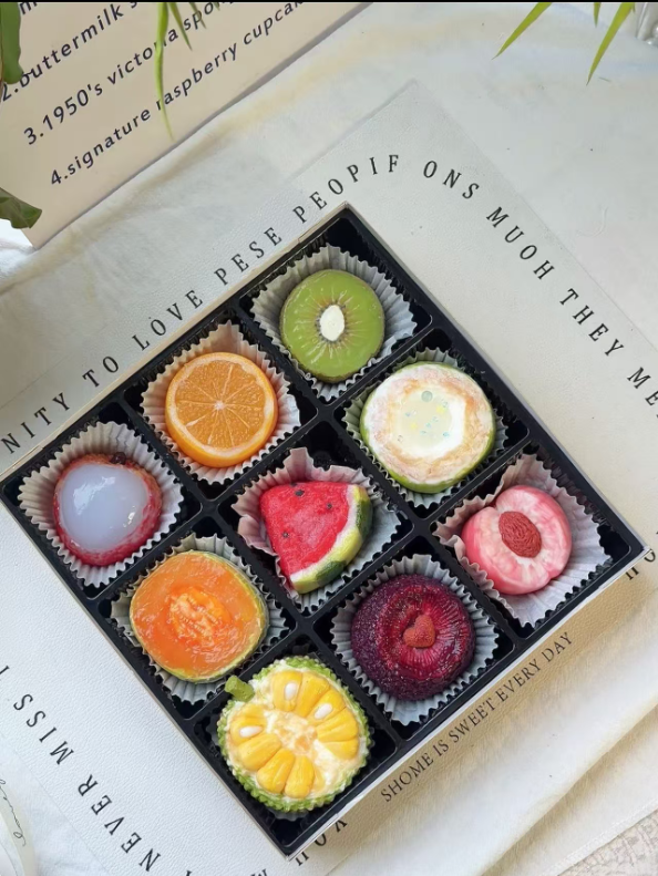 ORANGE Fruit Collection Squishy Gift Box – 9-Piece Realistic Fruit Slice Squishy Set