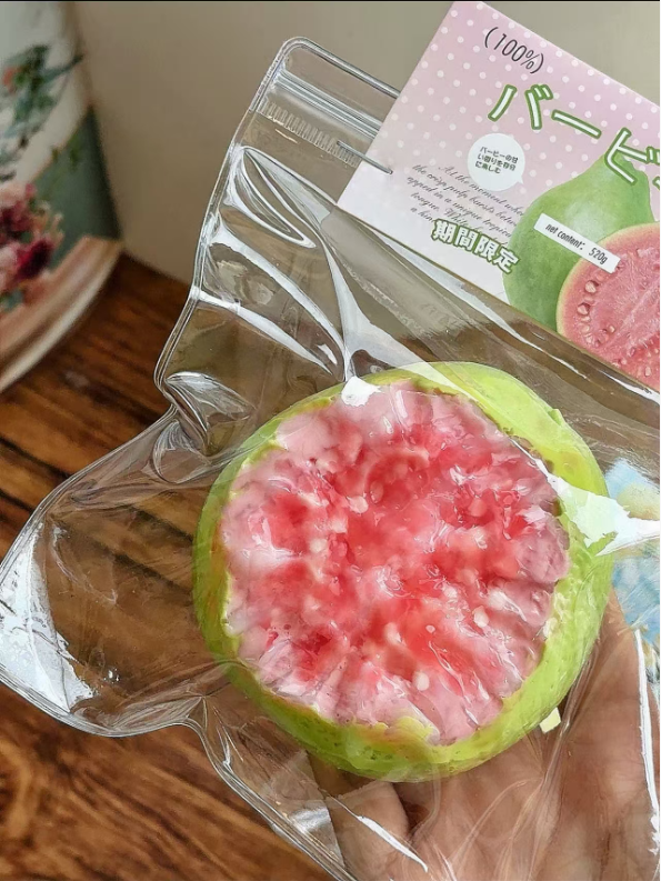ORANGE Guava & Pear Fruit Squishy – Realistic Fruit Slice Stress Relief Toy